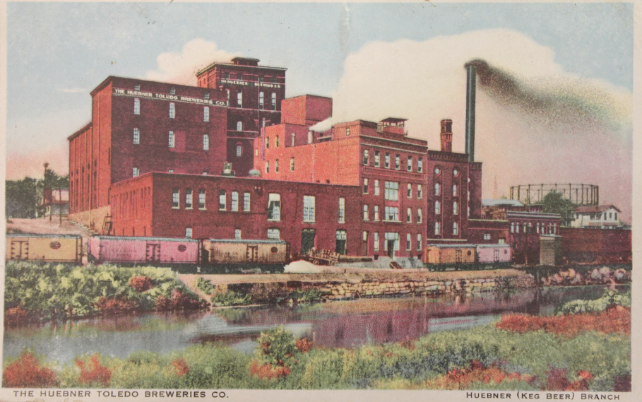 Early rendering of the Huebner Brewery showing just one of the railroad loading areas.