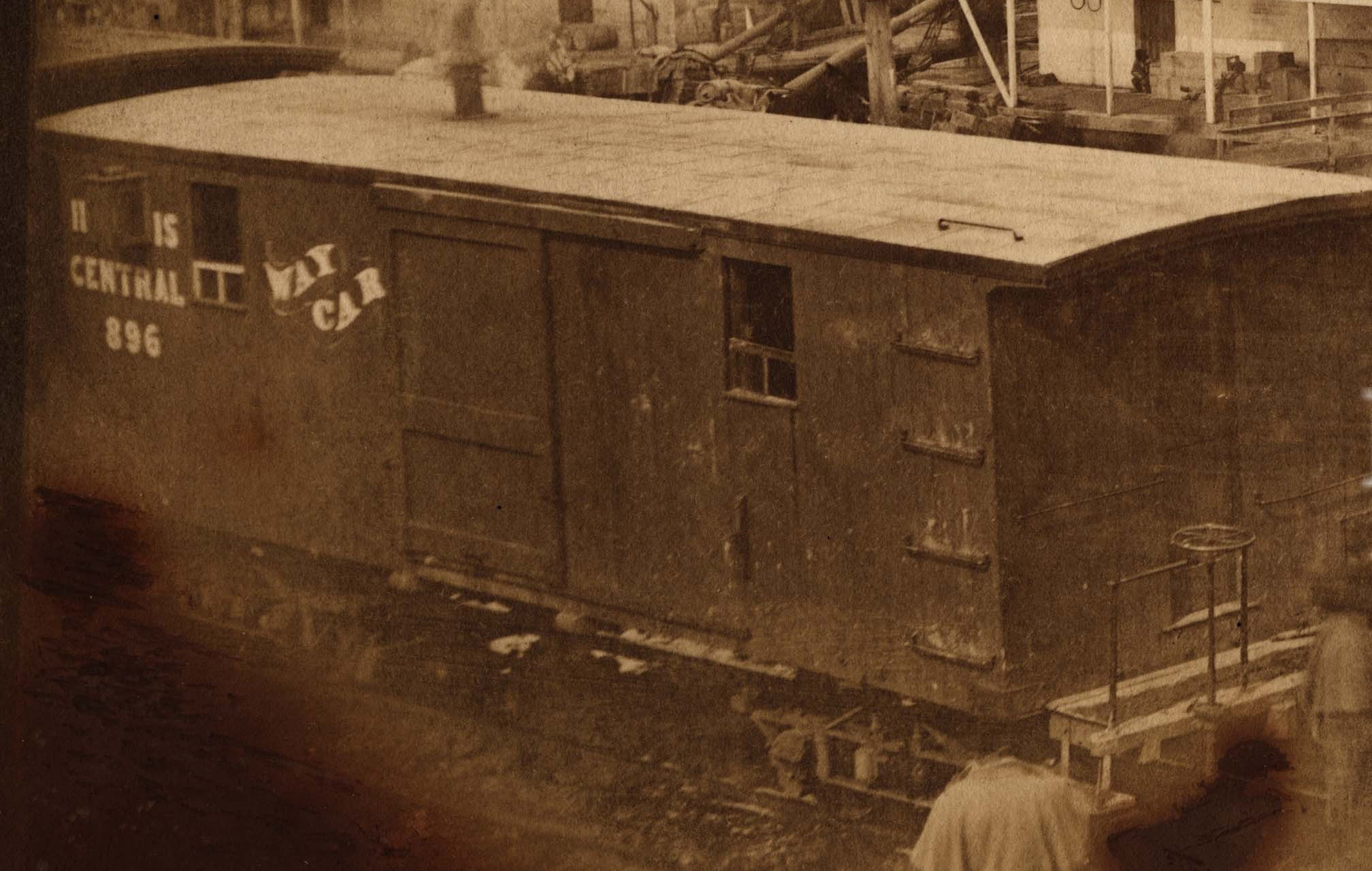 Very early cabooses were called a "Way Car" as shown in this Civil War era image. Back then they were no more than a box car with windows and a stove added.